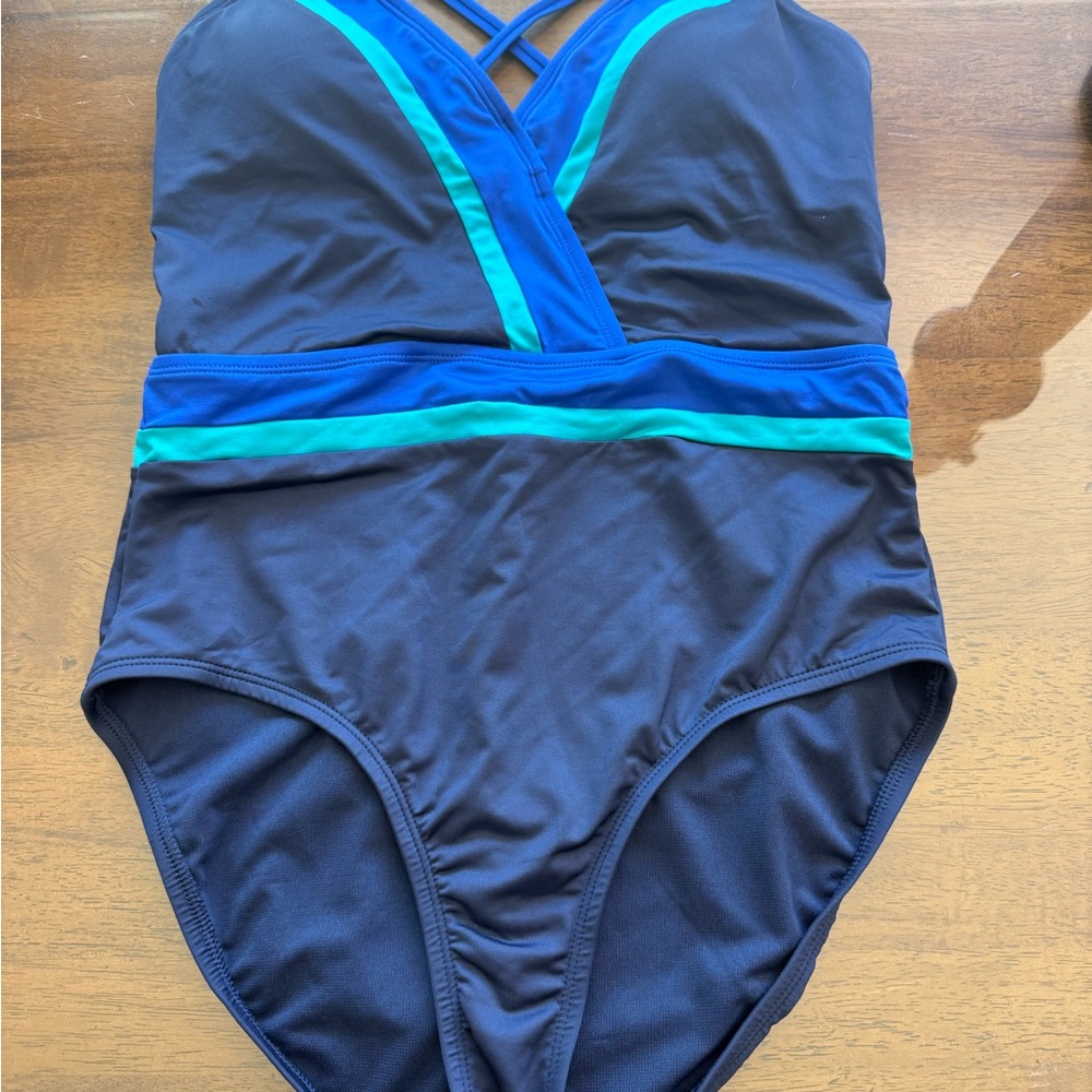 Women's Blue and Green Swimsuit